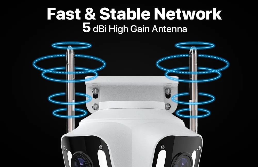 Three Lens Three Screen IP 12MP Camera WiFi External Dual Lens Auto Track Security PTZ 8MP HD Camera iCsee Video Surveillance