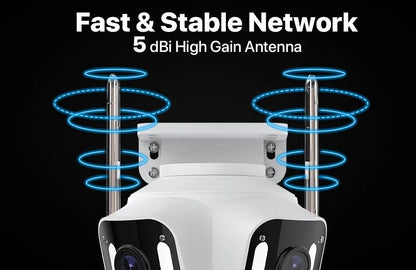 Three Lens Three Screen IP 12MP Camera WiFi External Dual Lens Auto Track Security PTZ 8MP HD Camera iCsee Video Surveillance