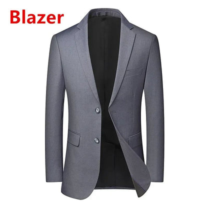 High quality Men Solid color Business - stylish handsome groom best man wedding dress 3/2/1 Single piece optional