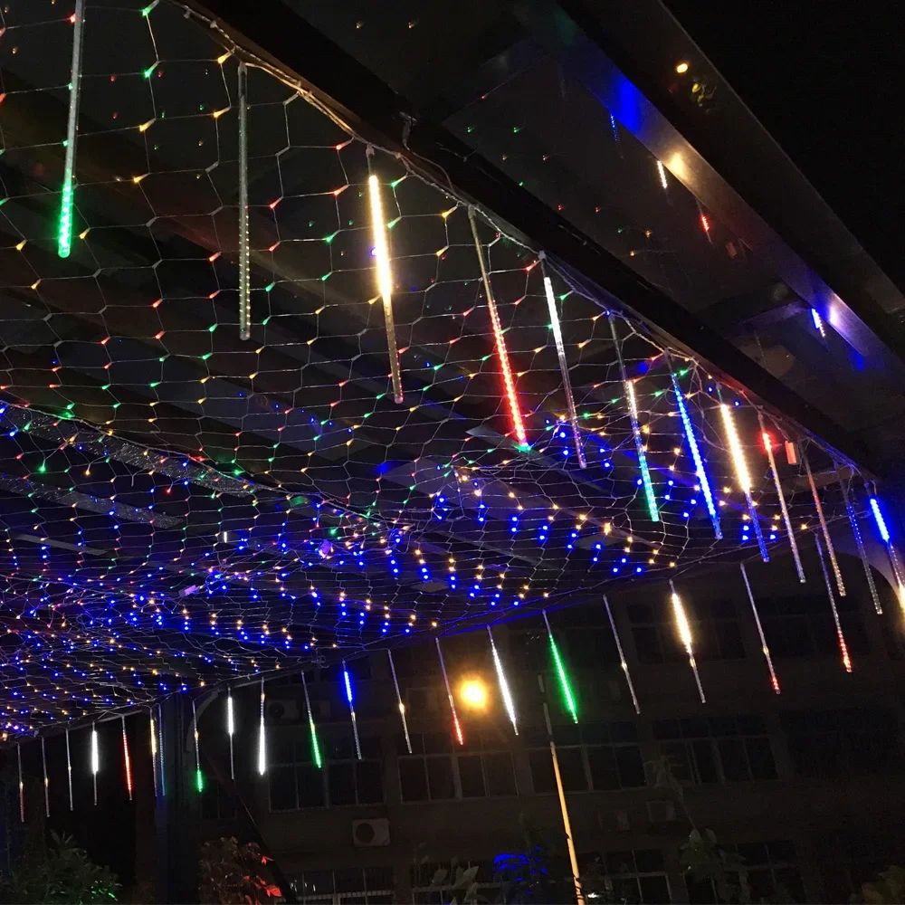 2026 30cm /50cm Waterproof Meteor Shower Rain 8 Tube LED String Lights For Outdoor Holiday Christmas Decoration Tree EU/US Plug