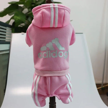 Roupas de inverno para cães pequenos Moletom Adidog para cães Macacão de lã para cães de raças pequenas Moletom esportivo para filhotes Macacão de 4 patas para cães
