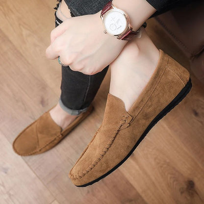 Fashion Suede Men Casual Shoes Male Lazy Shoes Breathable Comfort Slip-on Mens Driving Shoes Luxury Brand Loafers Moccasins