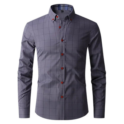 Brand New Men Shirt Male Dress Shirts Plaids Men's Casual Long Sleeve Business Formal Plaid Men's Shirt Camisa Social