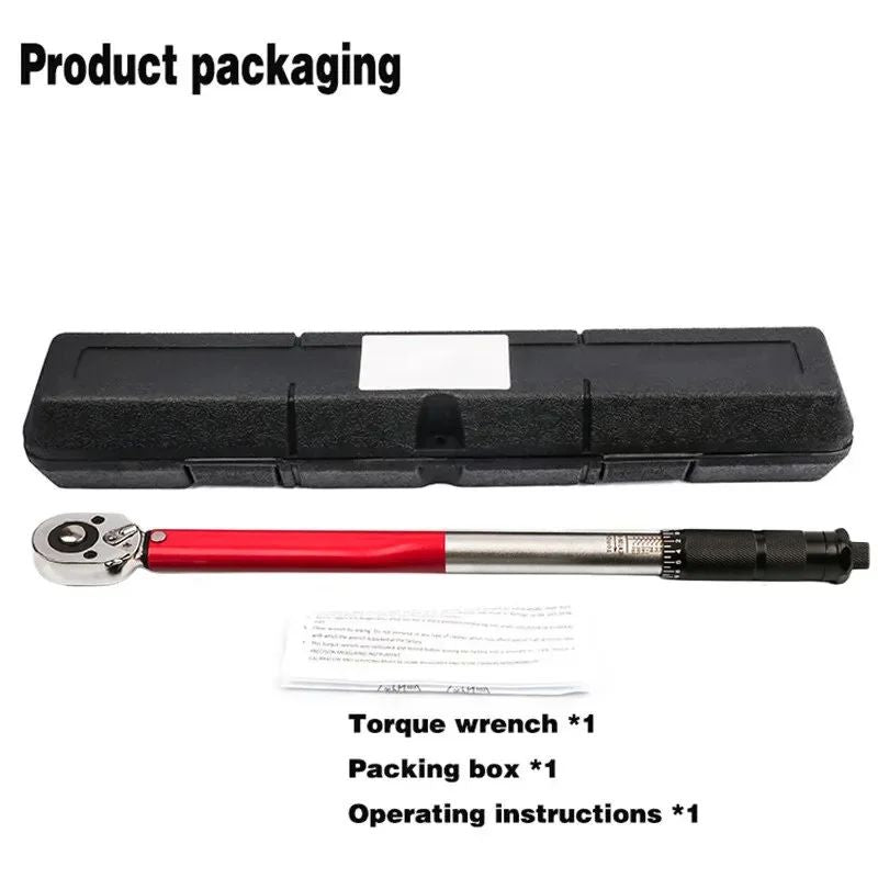 Chave de Torque 10-210N.m 1/2" com Catraca Reversível de Precisão Profissional para Bicicleta, Moto e Automóveis