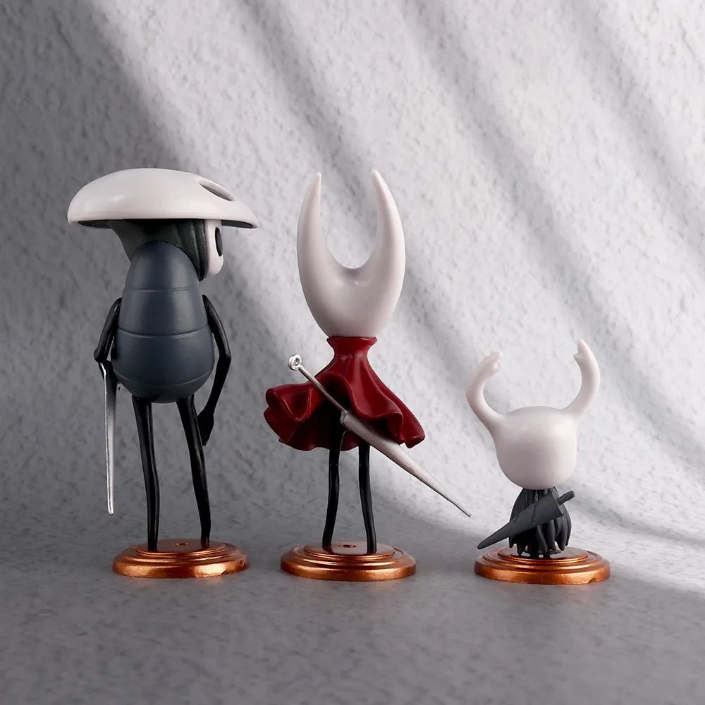 Conjunto de 3 peças Hollow Knight Anime Figure GK Jogo Anime Estatueta Boneco de Ação Modelo PVC Decoração Ornamento Brinquedos Colecionáveis