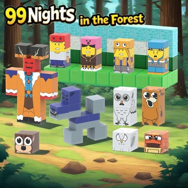 Conjunto de Blocos de Montar do Personagem de Jogo Popular Floresta 99 Noites Brinquedo de Montagem Série Animais Presente de Construção Criativo Display de Mesa