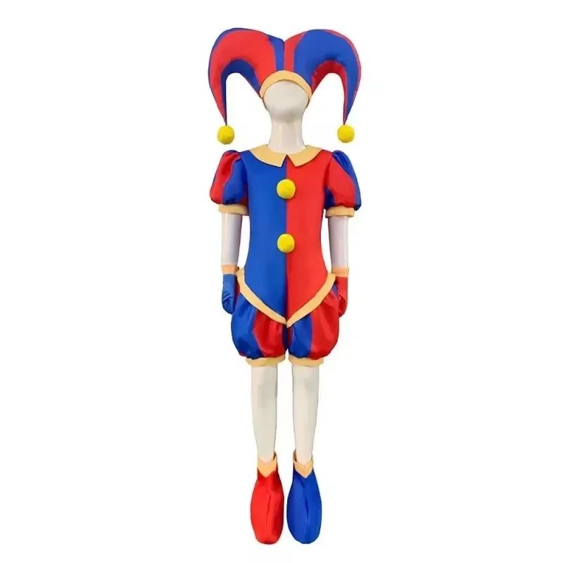Circus Jumpsuit Theater Cartoon Pomni Digital Cosplay Hat Suits Clothing  Kids Gifts Party Carnival Vestido Christmas Costume
