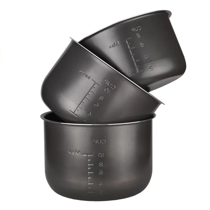 Forro para Panela de Pressão Elétrica 1.6/3/4/5/6L Panela de Arroz Antiaderente Panela Interna de Cristal Preto Acessórios Peças da Panela apenas para Midea