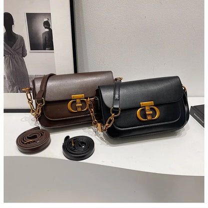 Elegant Leather Women's Satchel - Small Square Shoulder Bag, Fashion Crossbody & Underarm Handbag