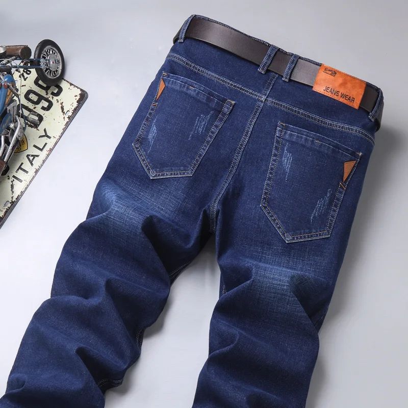 Quatro Estações Calça Jeans Perna Reta Elástica Casual de Negócios Calça Jeans Atacado Homem Masculino Adulto Cavalheiro Confortável Alta Qualidade