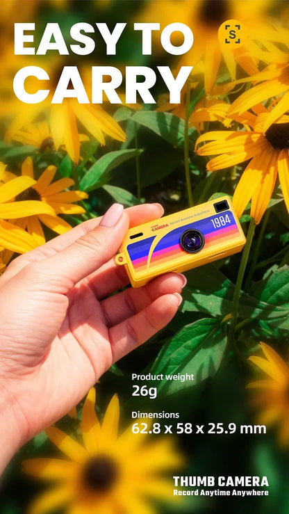 1Pc Portable Mini Thumb Camera Keychain Camcorder 1080p Video Recorder with Memory Card Support and Built-in Flash for Events