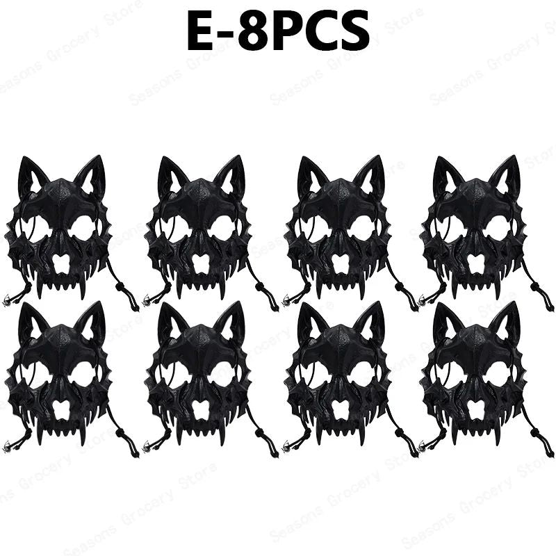 Halloween Half Face Mask Popular Dragon God Fierce Tiger Night Dog Man Wolf Costume Skull Performance Mask Mask Deadpool Terror