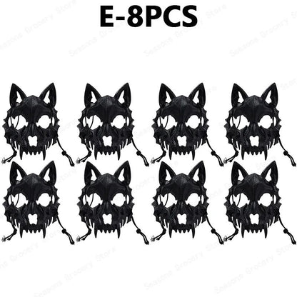 Halloween Half Face Mask Popular Dragon God Fierce Tiger Night Dog Man Wolf Costume Skull Performance Mask Mask Deadpool Terror