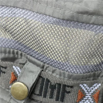 Summer Men Bucket Hat Outdoor UV Protection Wide Brim Panama Safari Hunting Hiking Hat Mesh Fisherman Hat Beach Sunscreen Cap