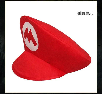 Super Marios Bros Cartoon Hat  Adult Kids Game Super Luigi Bors Cosplay Hats Red Green Cap Children Cosplay Gifts