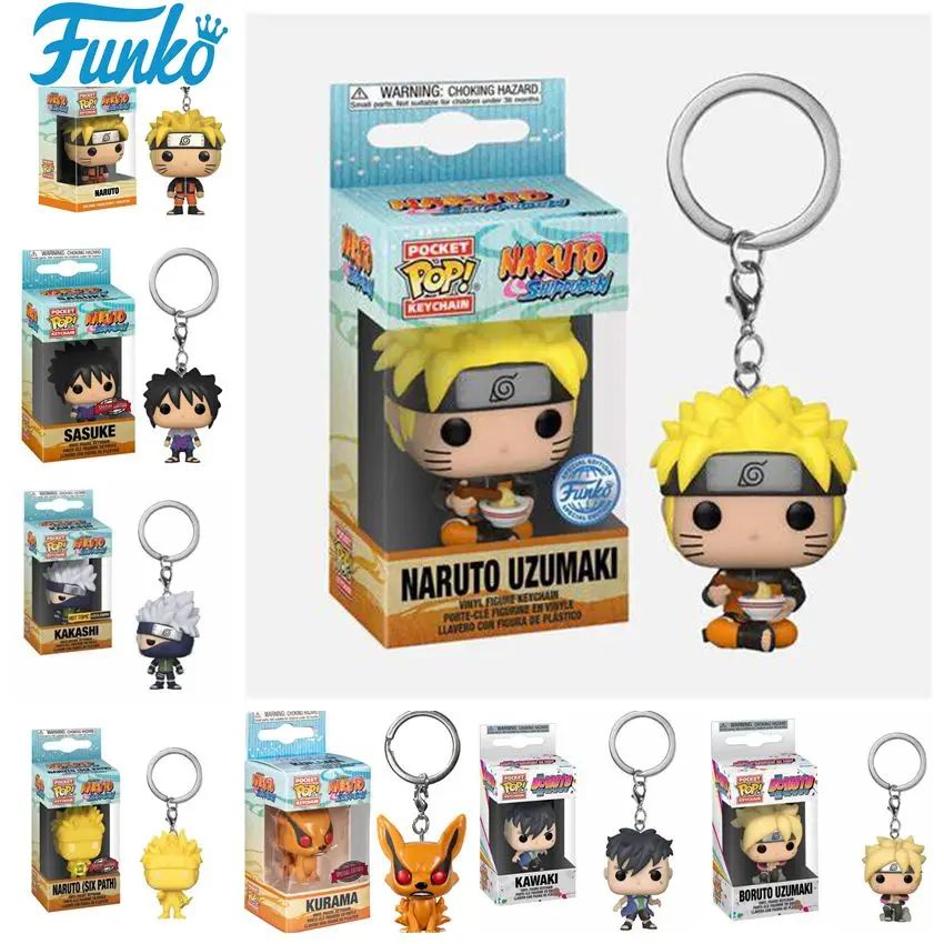 Funko Pop Naruto Kurama Sasuke Wakaki Boruto SEIS CAMINHOS KAKASHI Bonecos de Vinil Chaveiro Brinquedos Pocket Pop Chaveiro Carro Bolsa Brinquedo