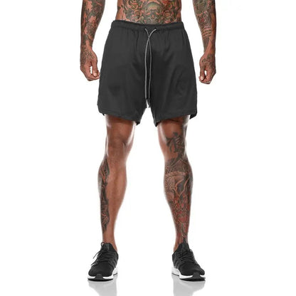 2025 New Men's Camo Running Shorts 2 in 1 Double Layer Quick Dry Gym Fitness Exercise Jogging Training Shorts Male Sports Short