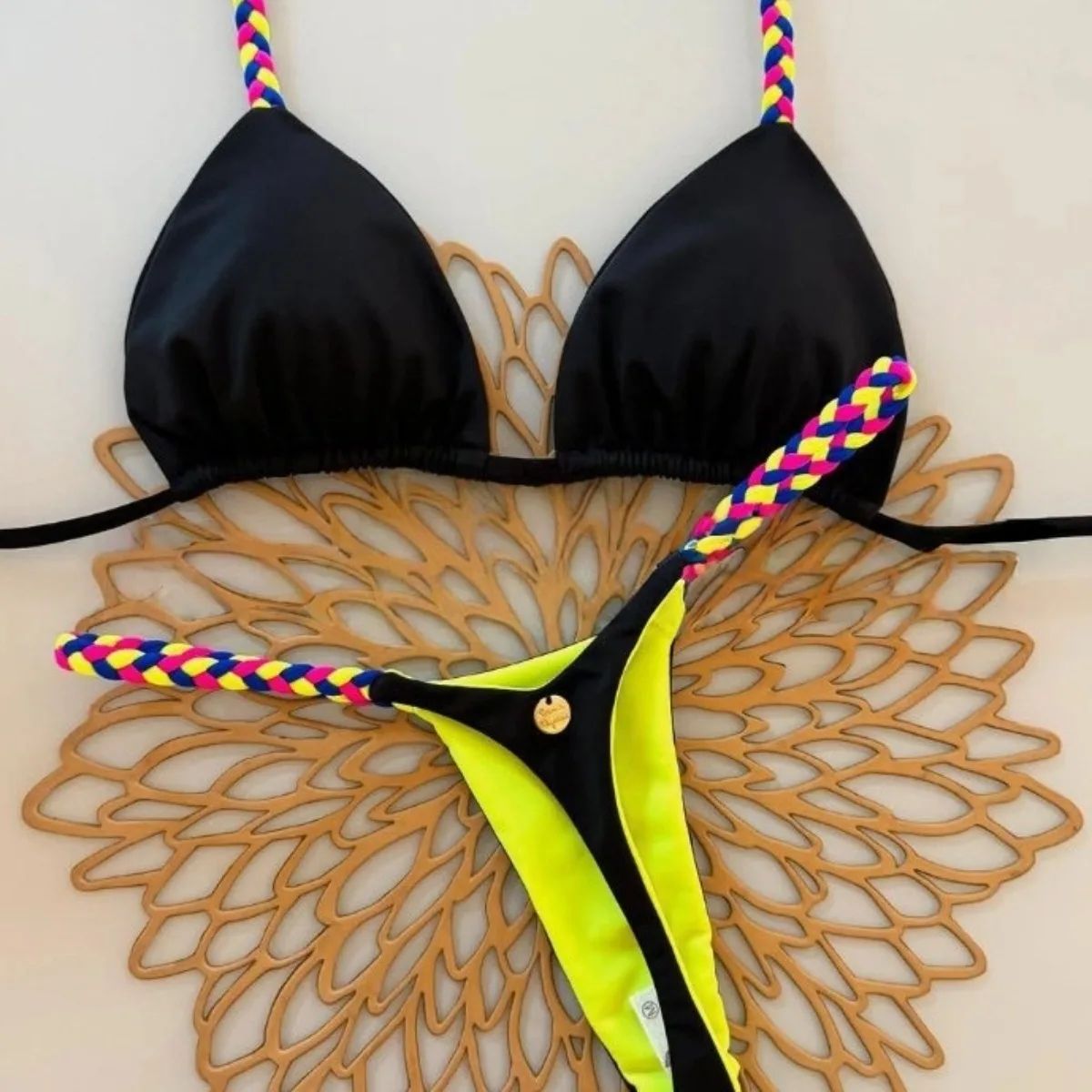 Sexy Halter Bikini Set Women Swimsuit Two-piece Triangle Thong Bathing Suit Brazilian Biquinis Holiday Gathering Swimwear