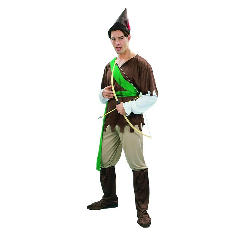 robin hombre Halloween Men costume jacket pants belt Mens Hood Prince Fancy Dress Huntsman Costume For Purim Carnival