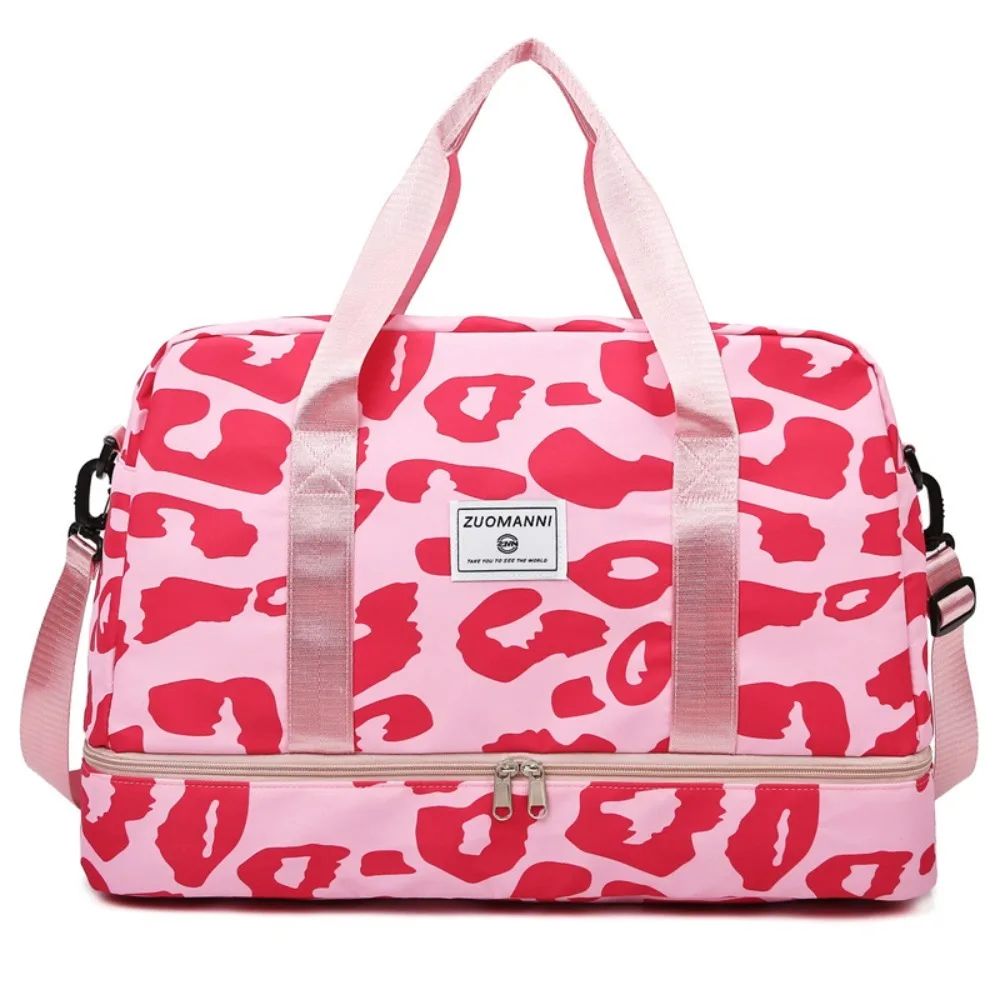 Portable Large Capacity Travel Duffle Bag Nylon with Animal Print Weekender Overnight Bag Waterproof Storage Bag Sports Gym