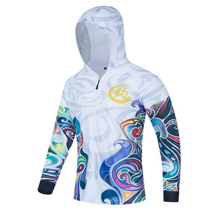 Camisa de Pesca Masculina de Manga Longa Profissional Respirável de Secagem Rápida com Capuz Anti-UV para 2026, Roupas Masculinas de Pesca para Uso Externo, Casaco de Pesca