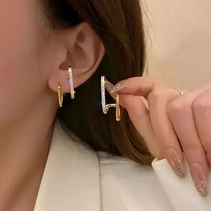 Brincos de Folhas Douradas com Cristal Verde para Mulheres Acessórios Diários de Individualidade Presentes de Joias para o Dia dos Namorados Aniversário