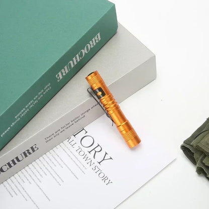 Portable Mini LED Pen Flashlight With Pen Clip Handheld Ultra Pocket Torch Use AAA Battery For Outdoor Camping Emergency Lamp