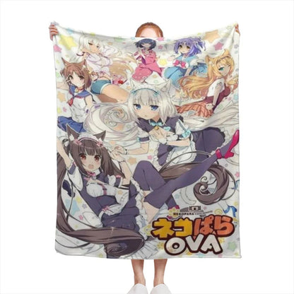 Anime Nekoparas Kawaii Cute Comfortable Flanne Blanket Soft comforter sets throw for Couch Warm Flannel Blankets Bedroom Décor