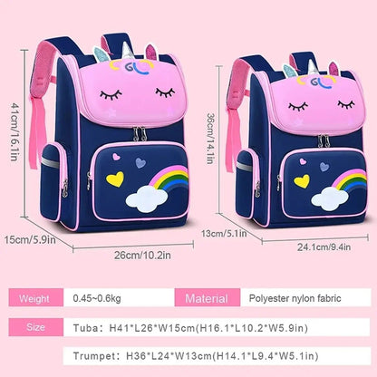 Mochila Escolar Infantil Meninas Ensino Fundamental 1º ao 6º Ano 6-12 Anos de Idade Fofa Leve Impermeável