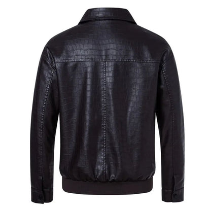 New Fashion Men's Spring Autumn Lapel Casual Pu Leather Loose Motorcycle Jacket