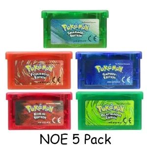 Jogo GBA Série Pokémon Cartucho de Videogame 32 Bits Cartão de Console Pokémon Emerald FireRed LeafGreen Ruby Sapphire Multi-idioma