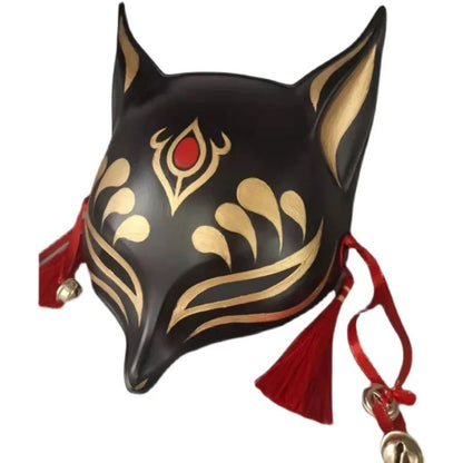 Japanese Style Half Face Hand Painted Fox Mask Men And Women Masquerade Halloween Festival Cosplay Prop High Quality