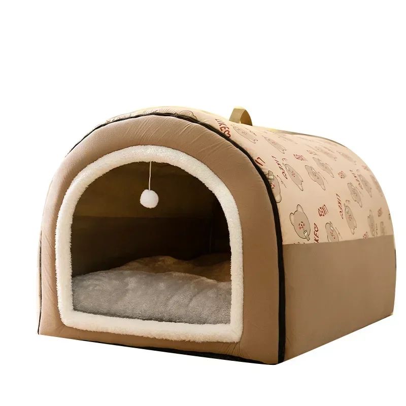 Cama removível para cães e gatos, ninho aconchegante para cães e gatos de pequeno e médio porte, cama quente para cães no inverno, casa confortável para animais de estimação, suprimentos para animais de estimação
