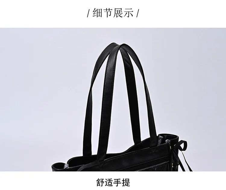 Japanese Kawaii Girls Itabag Large Capacity PU Leather Shoulder Bag Bow Ribbon Lolita JK Handbags Ita Bag Y2K Handbags Purse