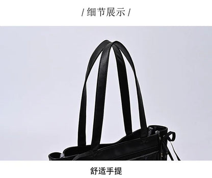 Japanese Kawaii Girls Itabag Large Capacity PU Leather Shoulder Bag Bow Ribbon Lolita JK Handbags Ita Bag Y2K Handbags Purse