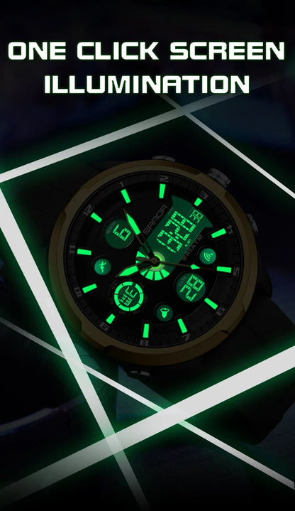 SANDA 9053  50M Waterproof Quartz Wristwatch for Male Relogios Masculino G Sports Military Men's Watches Luxury Digital Watch