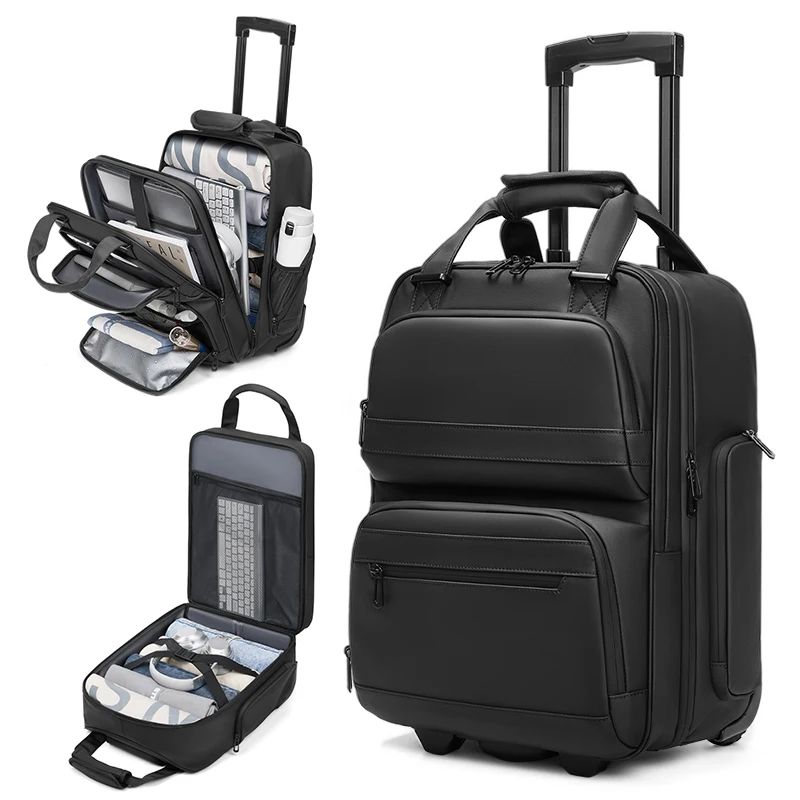 Mochilas de viagem com rodinhas para homens, mochilas executivas, mochila à prova d'água com rodinhas, bagagem de bordo, bolsas de rodinhas para embarque