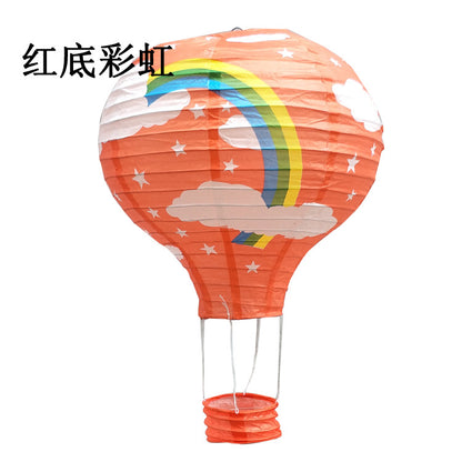1pc Ceremony Holiday Party Folding Paper Lantern Hot Air Balloon Shape 30/40cm Pink Blue For Kids Baptism Birthday Wedding Decor