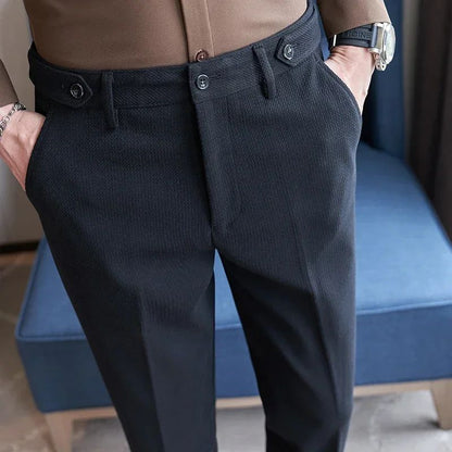 Calças de Terno Masculinas, Calças de Vestir Slim Modernas, Calças Brancas Pretas Azuis Verdes Pantalones Hombre Outono/Inverno Masculino, Novidade 2025