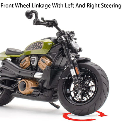 1:12 Scale Sportster S Modelos de Brinquedo de Moto Metal Fundido V4S Motocicletas em Miniatura com Absorção de Choque Pneus de Borracha para Presentes de Meninos