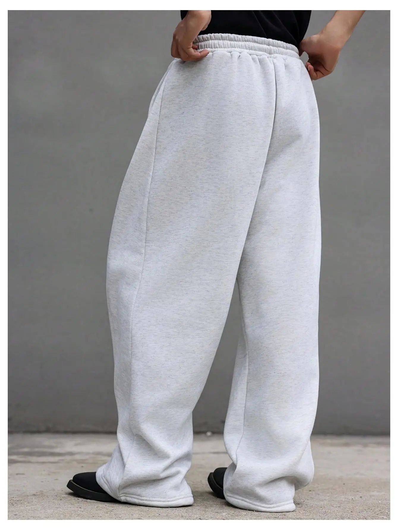 25 European and American men's waist trousers waist drawstring straight wide-leg loose trousers sports trousers pocket men pants