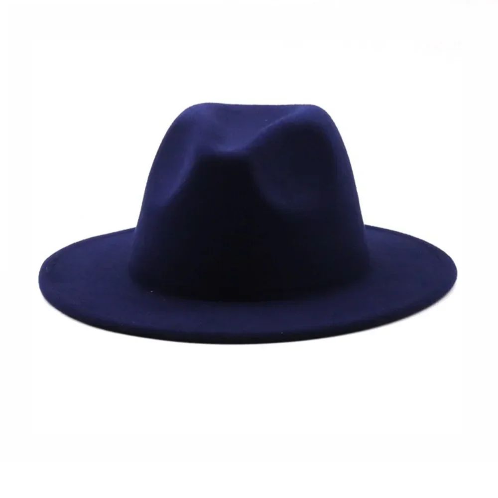 Chapéu Fedora de Feltro de Lã Novo para Mulheres e Homens, Elegante para Outono Inverno, Chapéus de Inverno para Senhoras e Cavalheiros, Casamento, Igreja, Jazz, 55-60CM Gorros