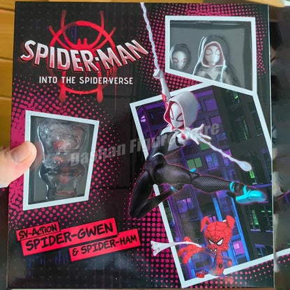 Action Figure Sv Action Homem-Aranha: Através do Aranhaverso Gwen Stacy Miles Morales Peter Parker Modelo Brinquedos