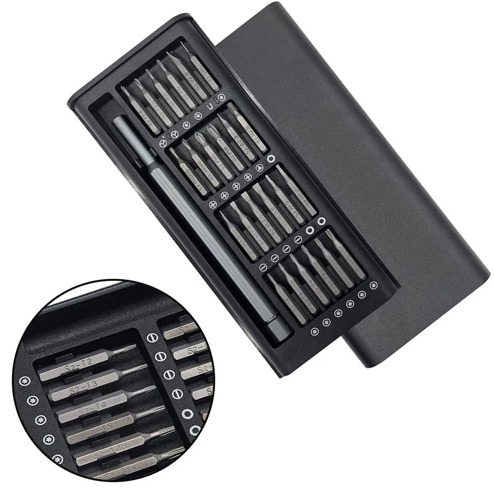 Conjunto de Chaves de Precisão 25 em 1 Chave de Fenda Hexagonal de Ponta Chata Magnética para iPhone PC Relógio Câmera Óculos