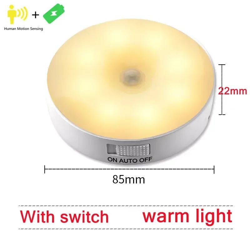 USB Charging Smart Sensor Lamp LED Human Body Induction Night Light Bedside Bedroom Home Corridor Lighting 8 LEDs Mini Wall Lamp