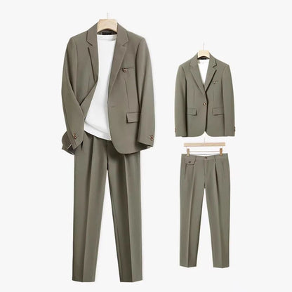 Casual Drapey Suit Set Men's Stylish Complete Set Cool College Students Street Fashion Korean Version Autumn Winter Suit