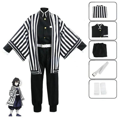 Anime Iguro Obanai Kimono Uniform Anime Pruik Cosplay Kostuum Halloween Feest