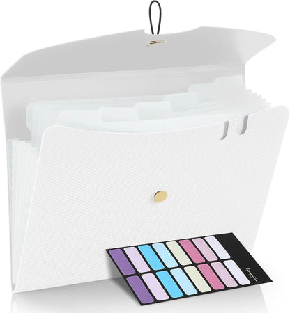 Expandable File Folder, Letter Size Organ Organizer, 5 File Pockets, Portable Organizer for School Office Supplies