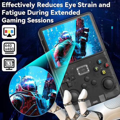 R36S Handheld Retro Game Console Classic ARKOS System 3.5 Inch Portable Video Gaming Console with Single Card for Kids Gift