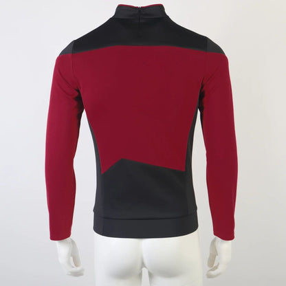 Star TNG The Next Generation Trek Red Yellow Blue Shirt Uniform Cosplay Costume For Men Coat Halloween Party Clothing